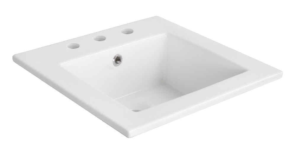 16.5-in. W 3H8-in. Ceramic Top Set In White Color