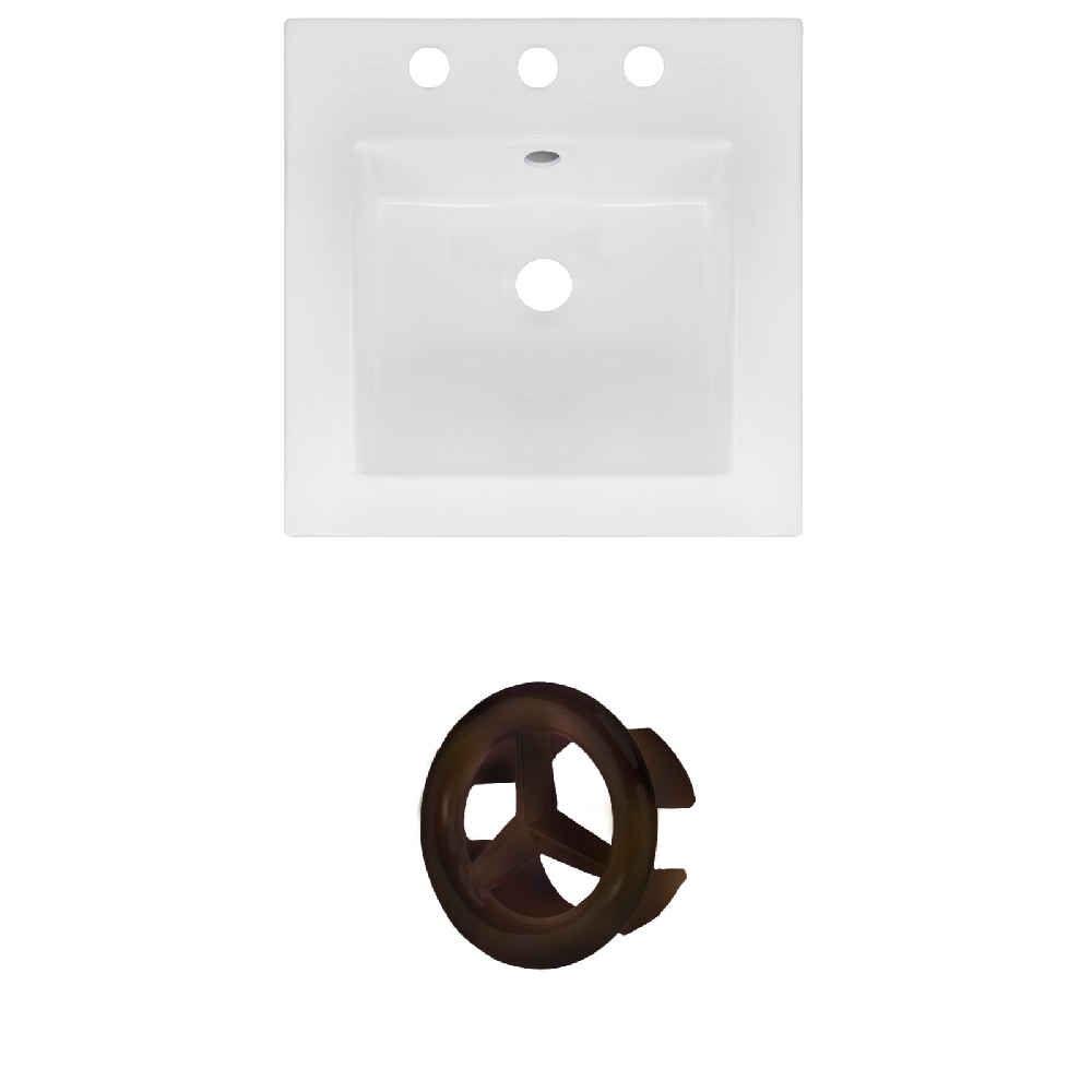 16.5-in. W 3H8-in. Ceramic Top Set In White Color