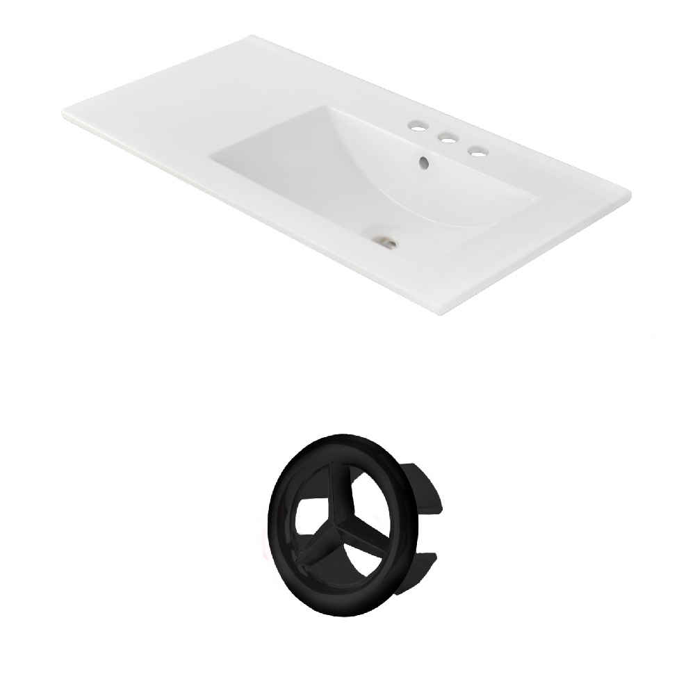 35.5-in. W 3H4-in. Ceramic Top Set In White Color