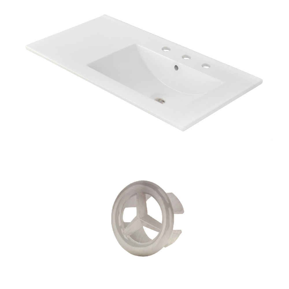 35.5-in. W 3H8-in. Ceramic Top Set In White Color