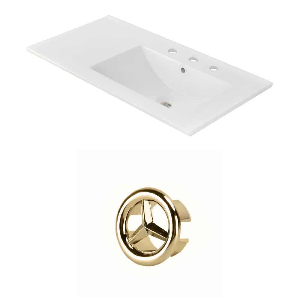 35.5-in. W 3H8-in. Ceramic Top Set In White Color