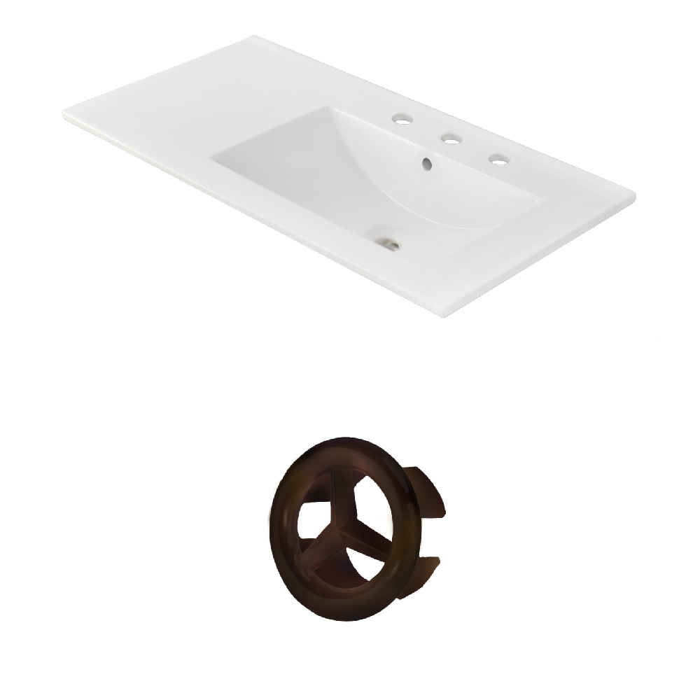 35.5-in. W 3H8-in. Ceramic Top Set In White Color