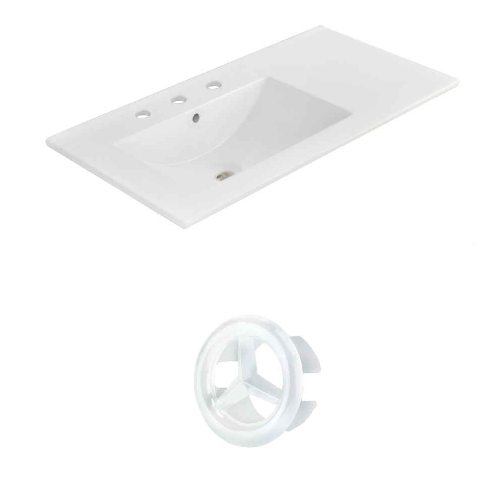 35.5-in. W 3H8-in. Ceramic Top Set In White Color