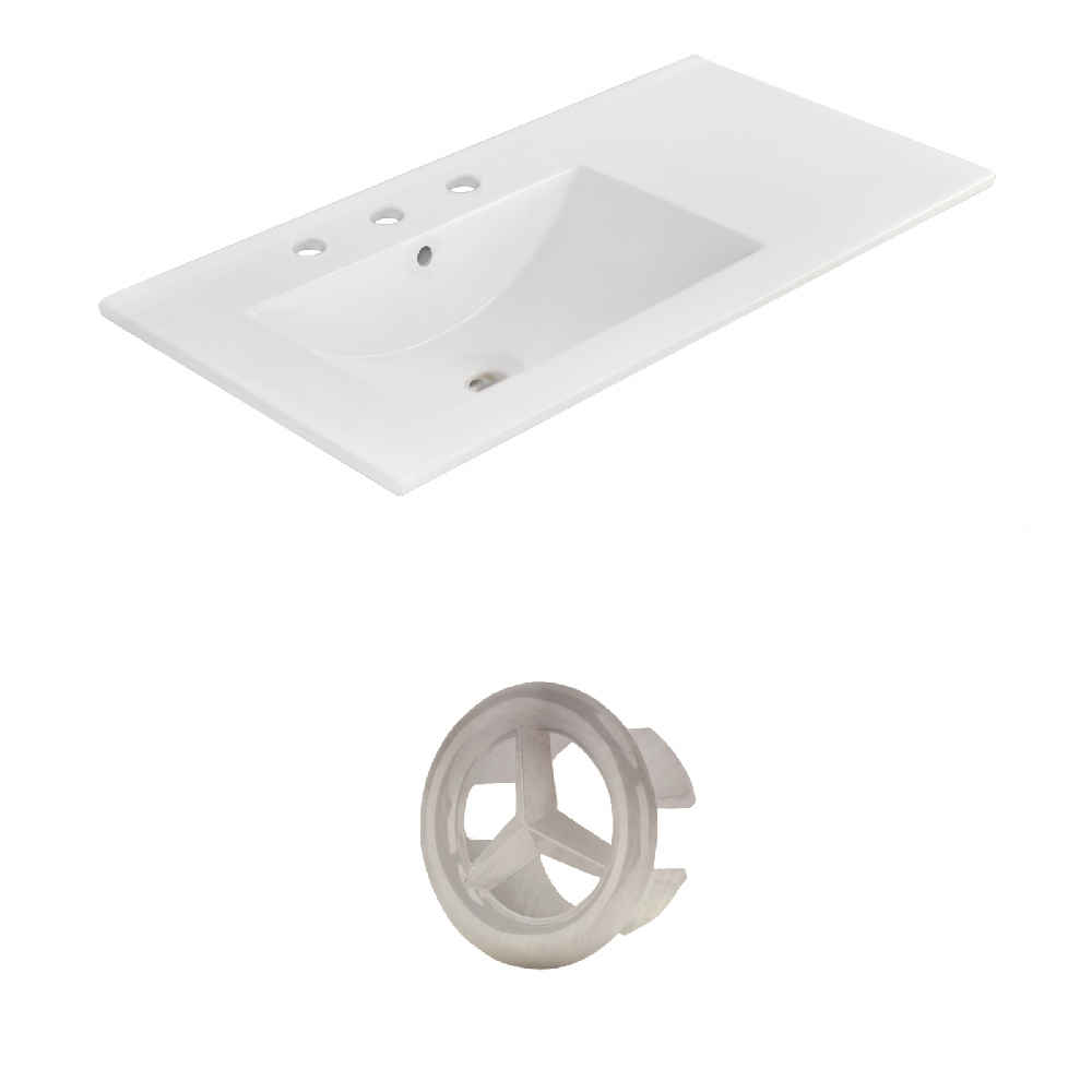 35.5-in. W 3H8-in. Ceramic Top Set In White Color