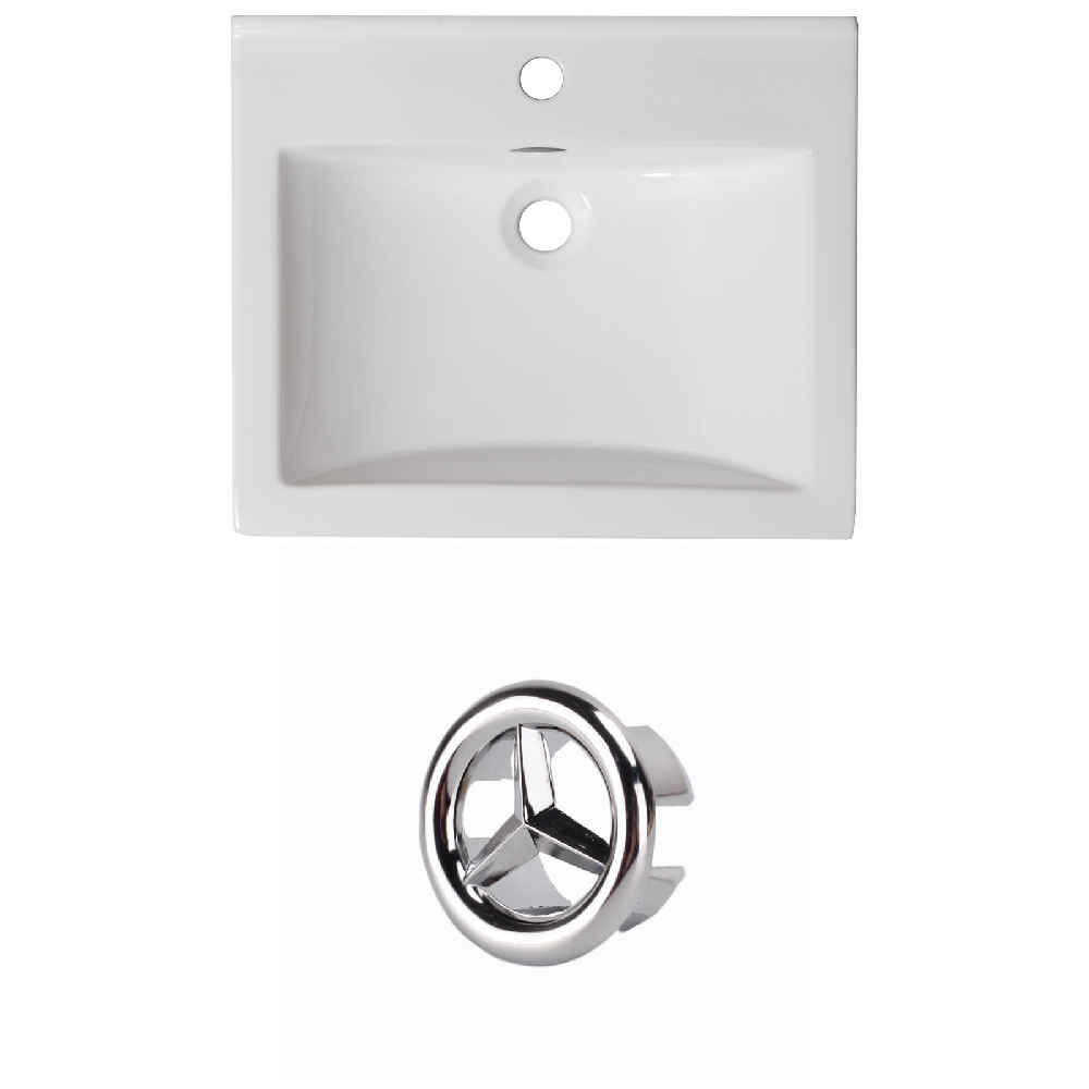 21-in. W 1 Hole Ceramic Top Set In White Color