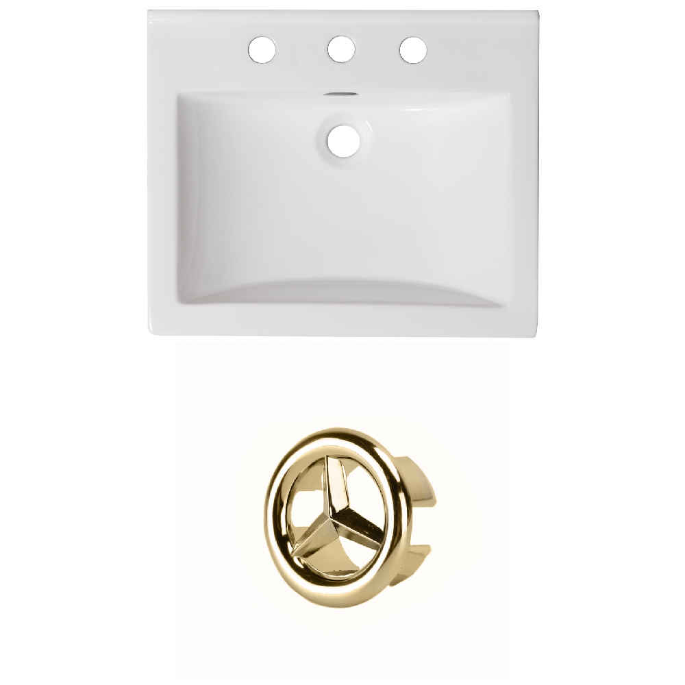 21-in. W 3H8-in. Ceramic Top Set In White Color