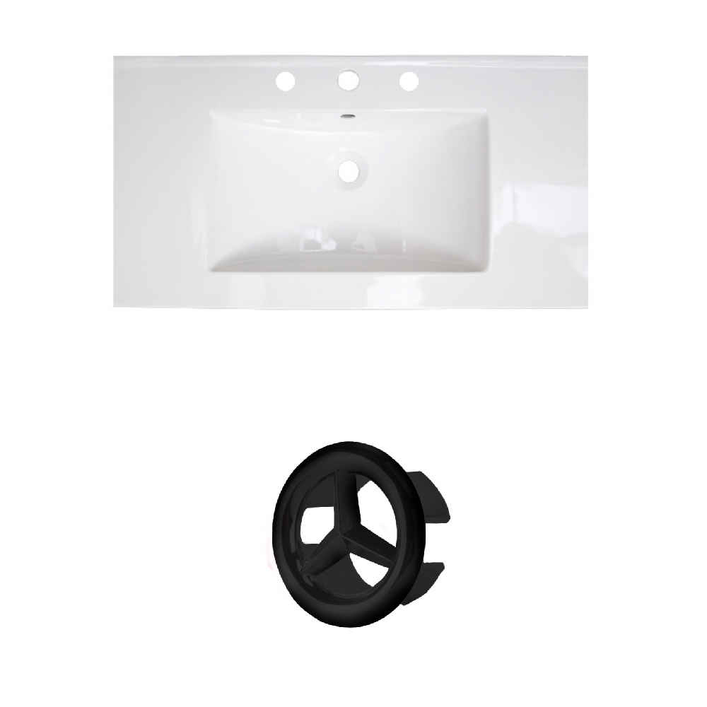 36.75-in. W 3H8-in. Ceramic Top Set In White Color