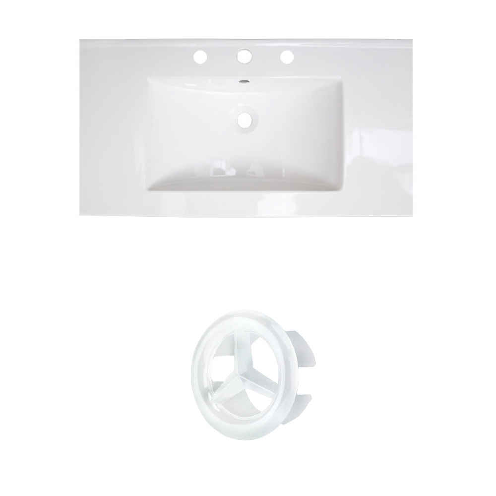 36.75-in. W 3H8-in. Ceramic Top Set In White Color