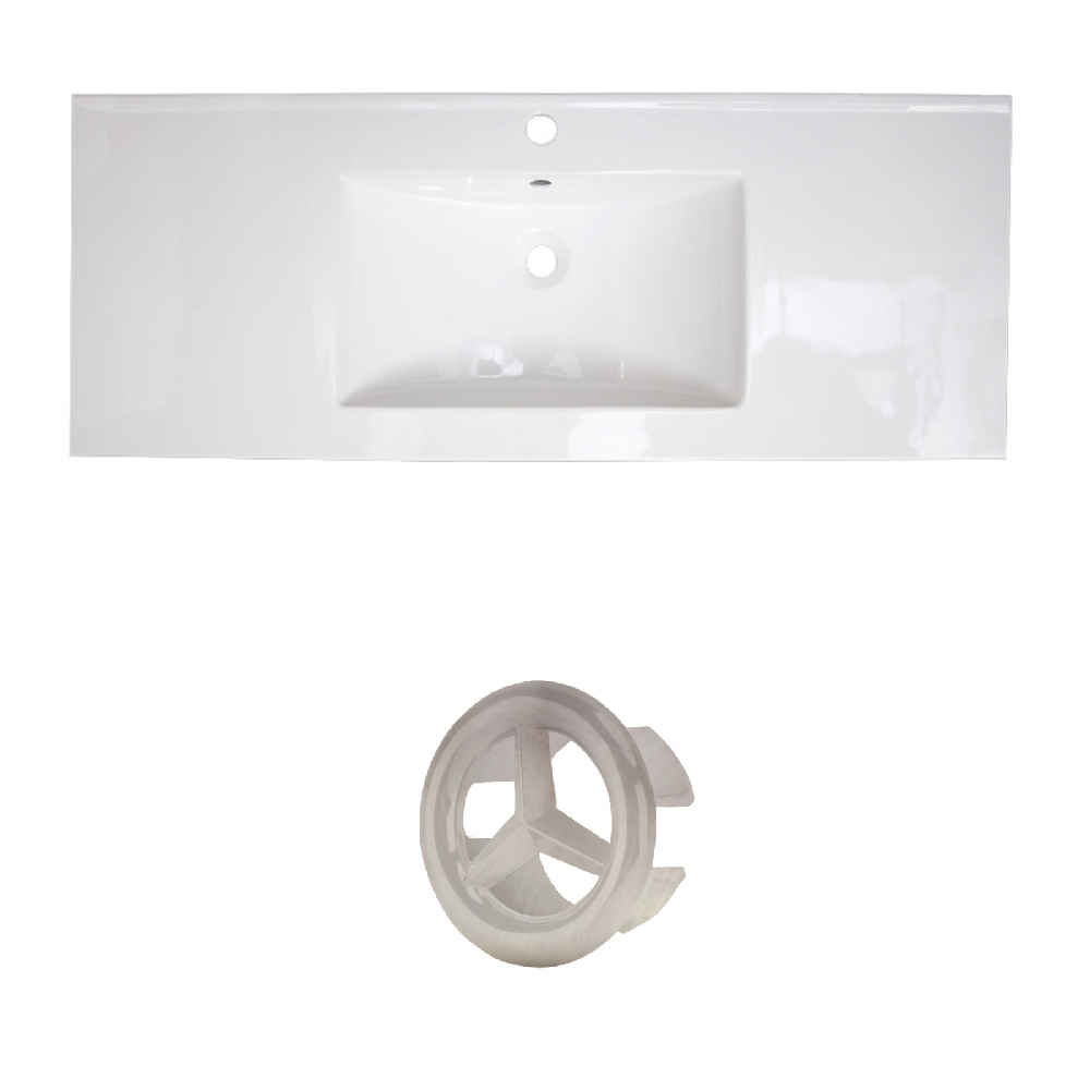 48.75-in. W 1 Hole Ceramic Top Set In White Color