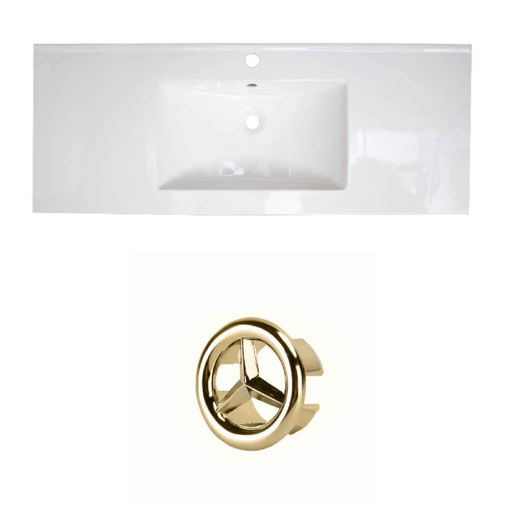 48.75-in. W 1 Hole Ceramic Top Set In White Color