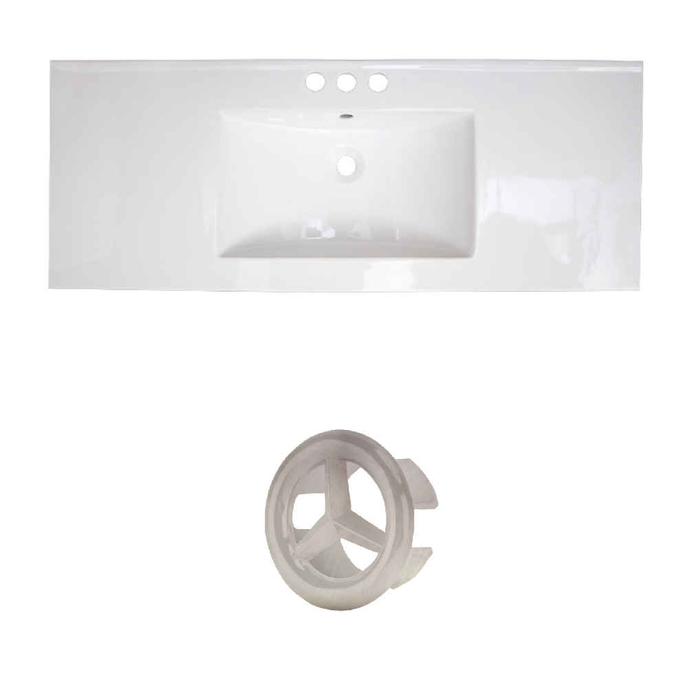 48.75-in. W 3H8-in. Ceramic Top Set In White Color