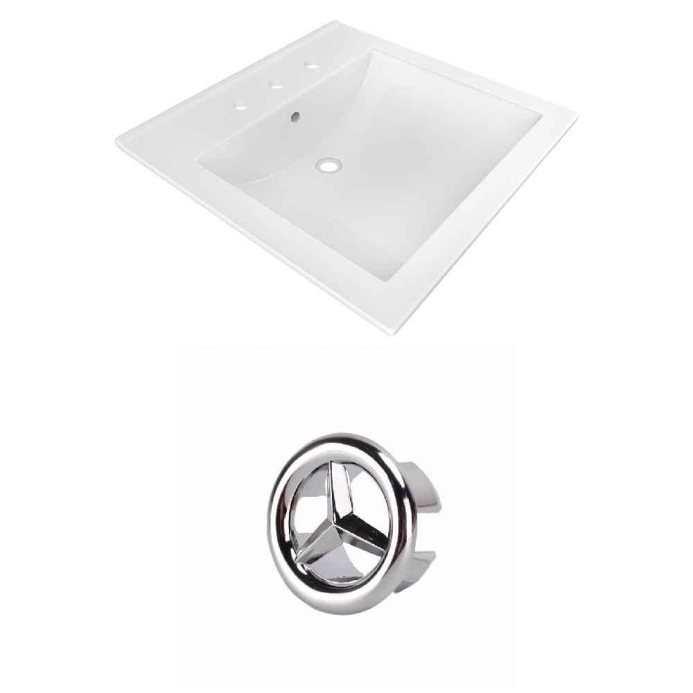 21.5-in. W 3H8-in. Ceramic Top Set In White Color