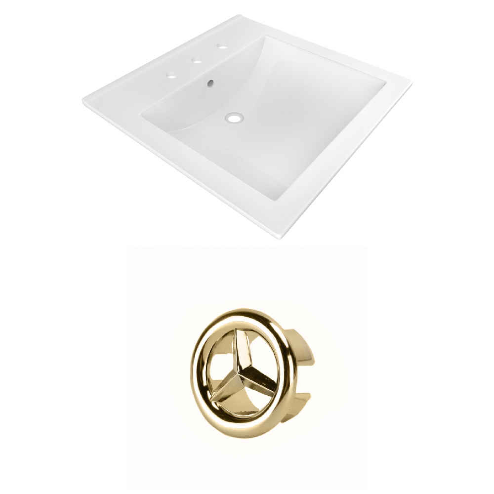 21.5-in. W 3H8-in. Ceramic Top Set In White Color