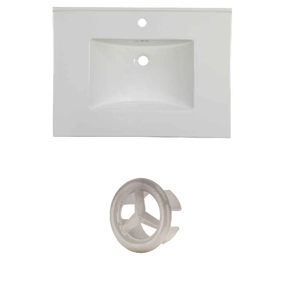 30.75-in. W 1 Hole Ceramic Top Set In White Color