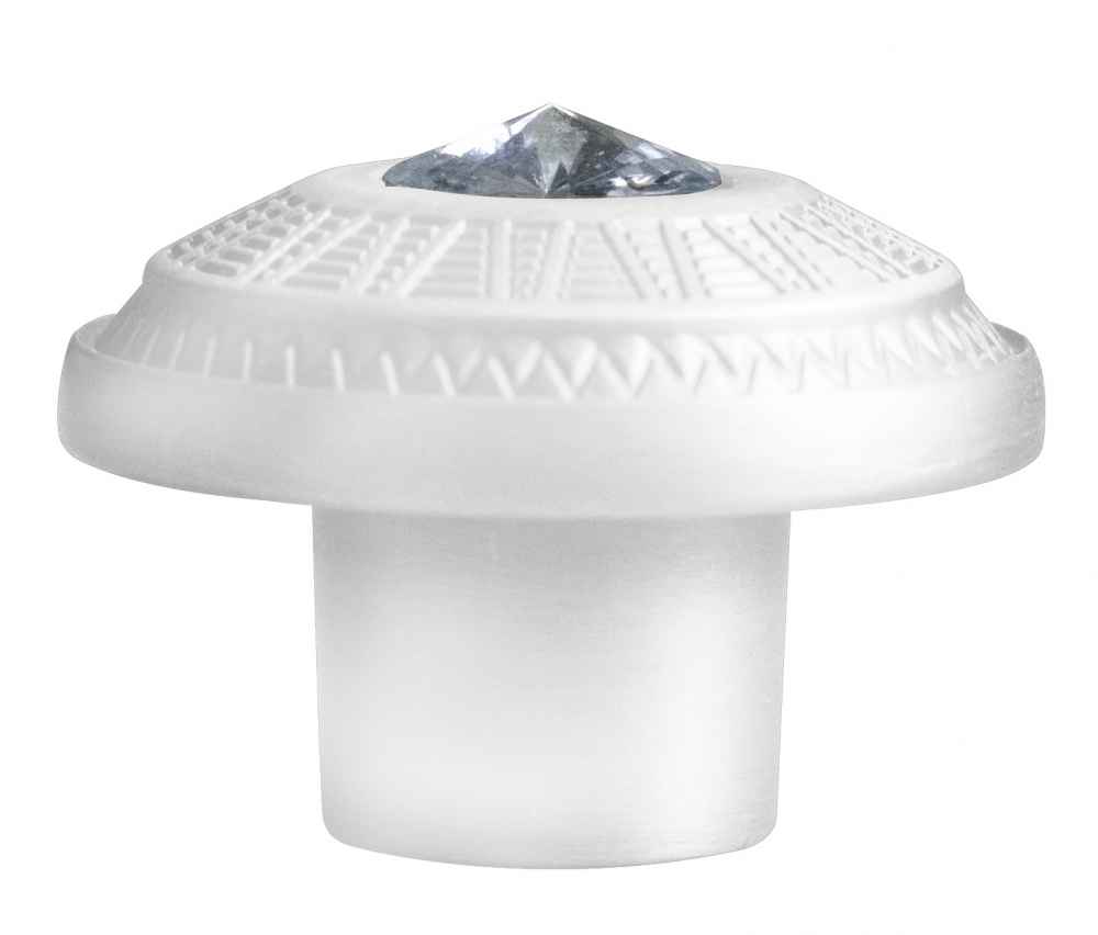 1.25-in. x 1.25-in. Stainless Steel  Cabinet Knob In White