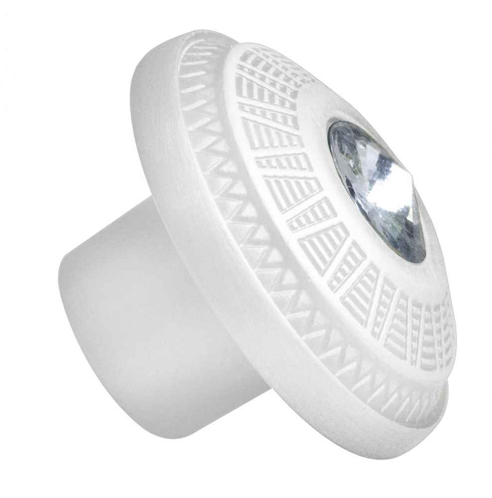 1.25-in. x 1.25-in. Stainless Steel  Cabinet Knob In White