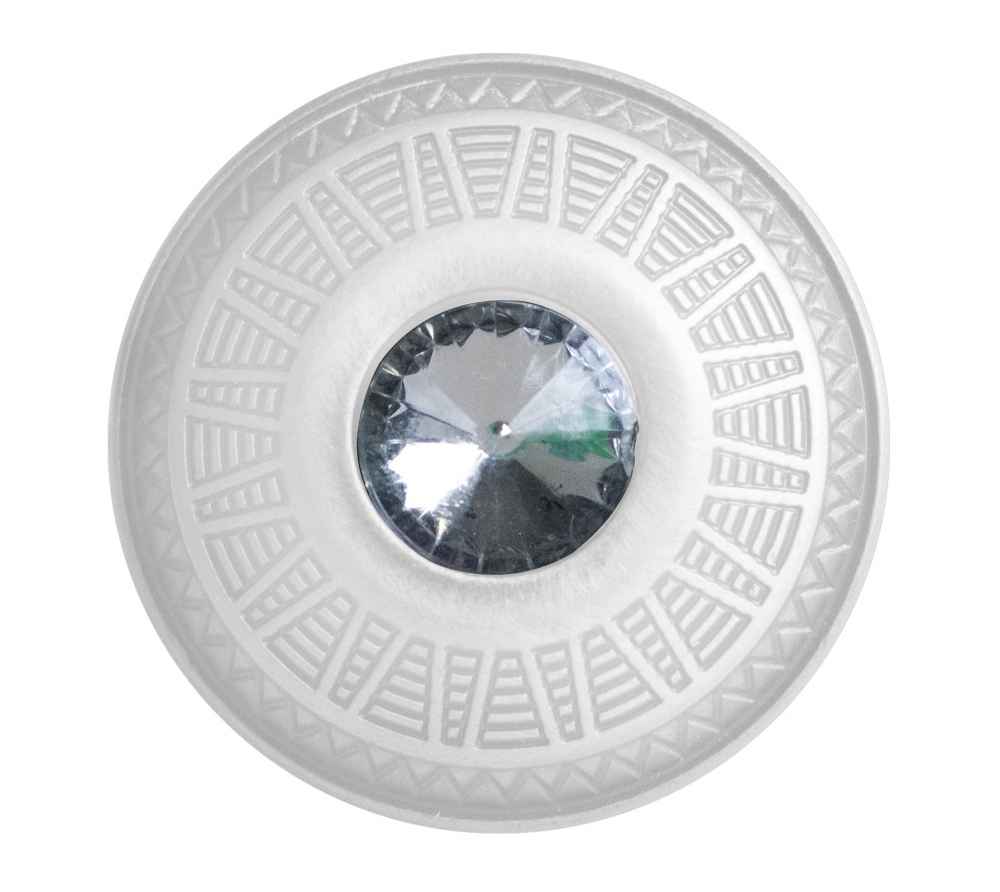 1.25-in. x 1.25-in. Stainless Steel  Cabinet Knob In White