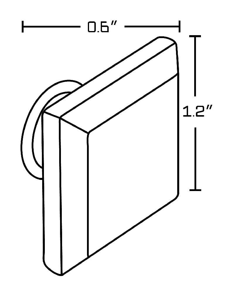 1.2-in. x 1.2-in. Stainless Steel Cabinet Knob In White
