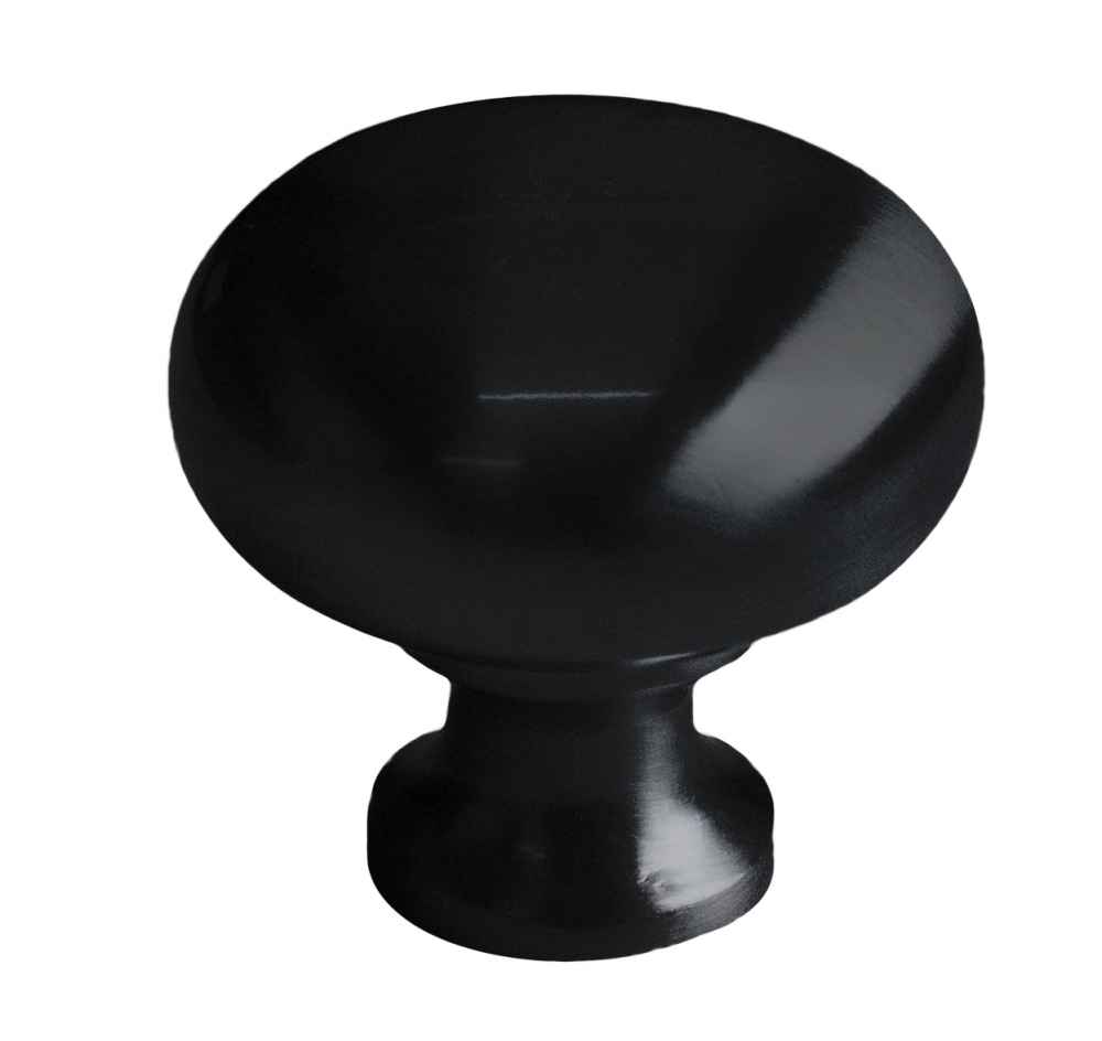 1.25-in. x 1.25-in. Stainless Steel  Cabinet Knob In Black