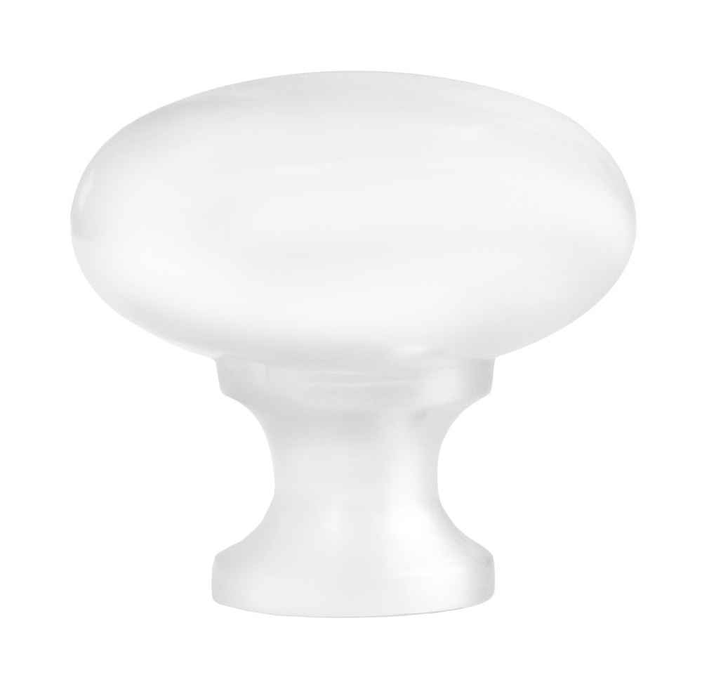 1.25-in. x 1.25-in. Stainless Steel  Cabinet Knob In White
