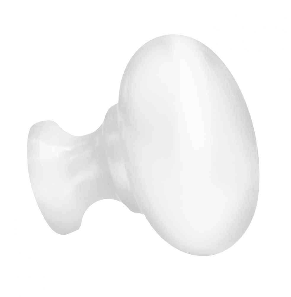 1.25-in. x 1.25-in. Stainless Steel  Cabinet Knob In White