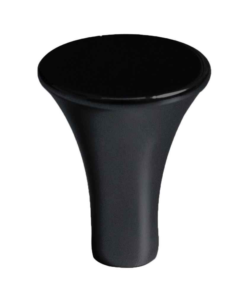 1-in. x 1-in. Stainless Steel  Cabinet Knob In Black