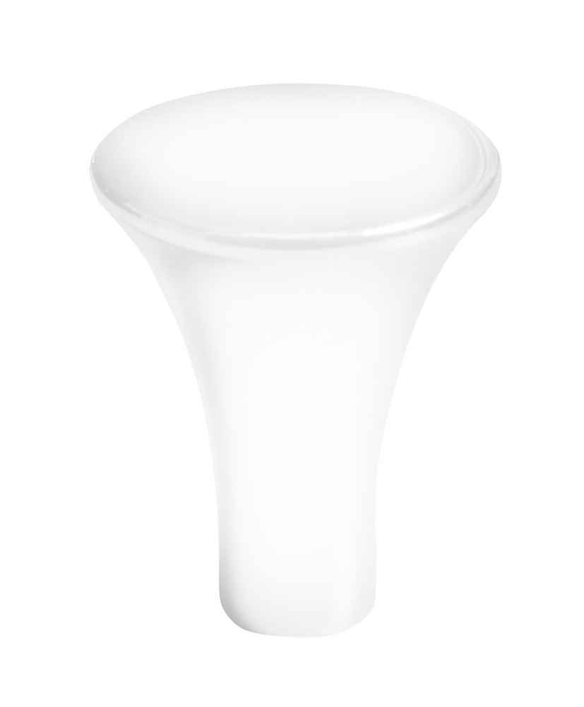 1-in. x 1-in. Stainless Steel  Cabinet Knob In White