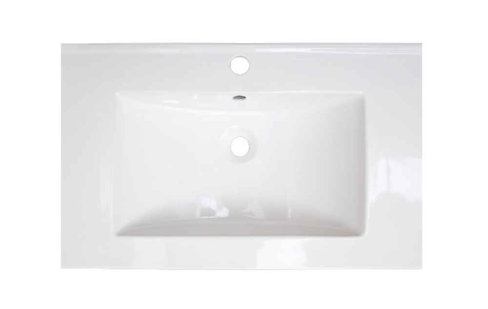 24.25-in. W 1 Hole Ceramic Top Set In White Color - Overflow Drain Incl.