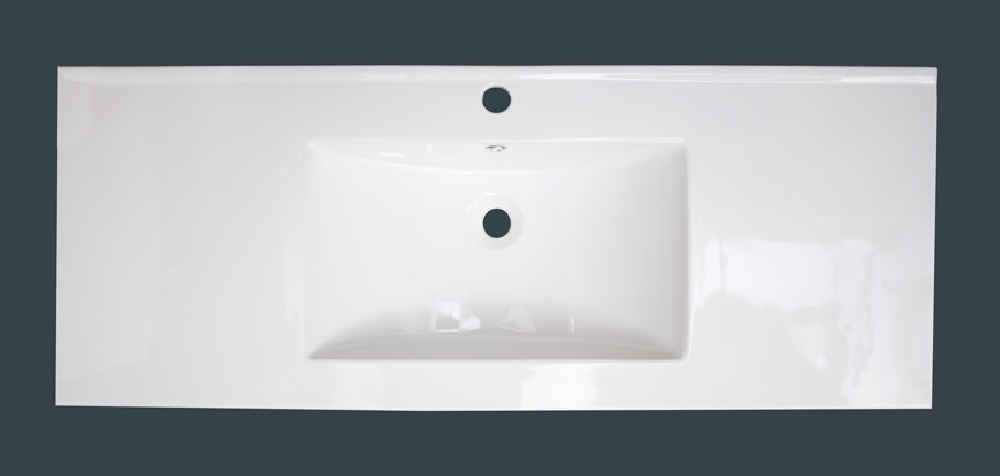 48-in. W 1 Hole Ceramic Top Set In White Color - Overflow Drain Incl.