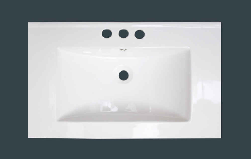 32-in. W 3H4-in. Ceramic Top Set In White Color - Overflow Drain Incl.