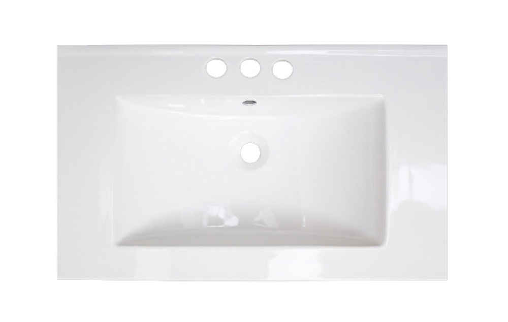 32-in. W 3H4-in. Ceramic Top Set In White Color - Overflow Drain Incl.