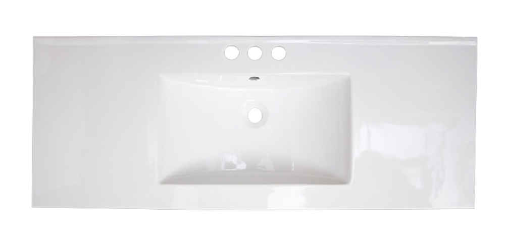 48-in. W 3H4-in. Ceramic Top Set In White Color - Overflow Drain Incl.