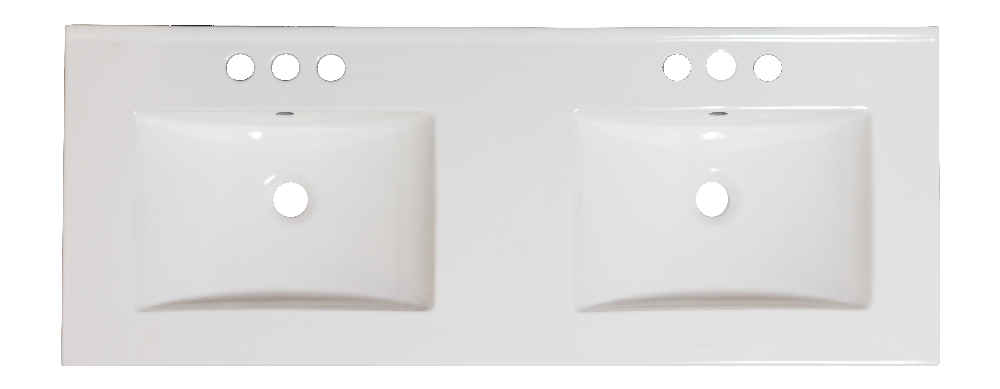 48-in. W 3H4-in. Ceramic Top Set In White Color - Overflow Drain Incl.