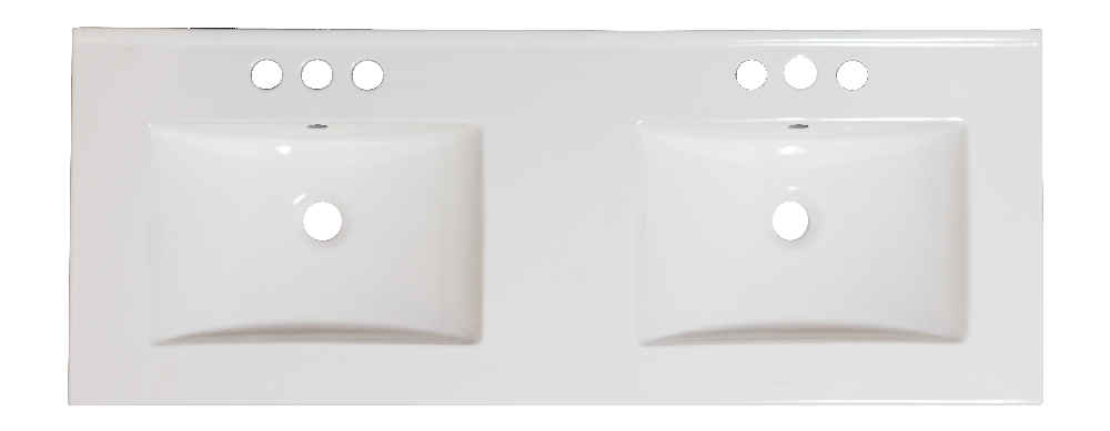 59-in. W 3H8-in. Ceramic Top Set In White Color - Overflow Drain Incl.
