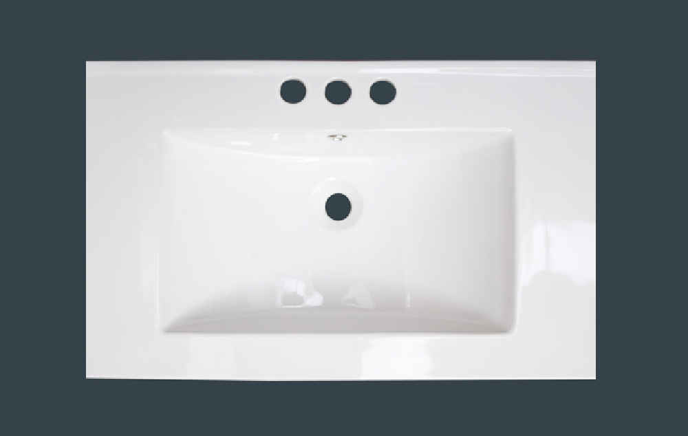 21-in. W 3H4-in. Ceramic Top Set In White Color - Overflow Drain Incl.