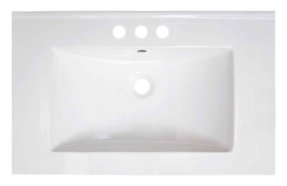 30-in. W 3H4-in. Ceramic Top Set In White Color - Overflow Drain Incl.
