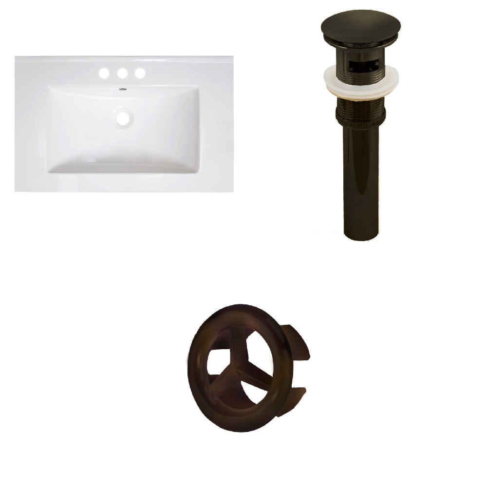 30-in. W 3H4-in. Ceramic Top Set In White Color - Overflow Drain Incl.