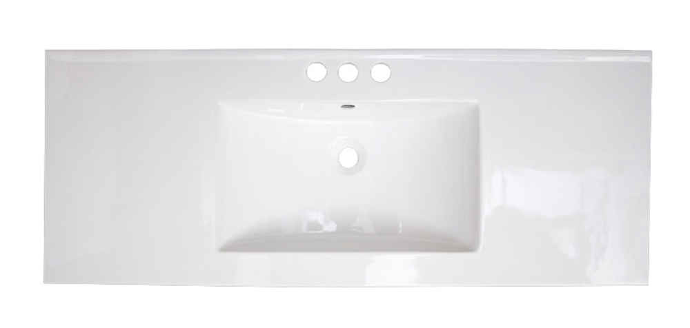 39.75-in. W 3H4-in. Ceramic Top Set In White Color - Overflow Drain Incl.