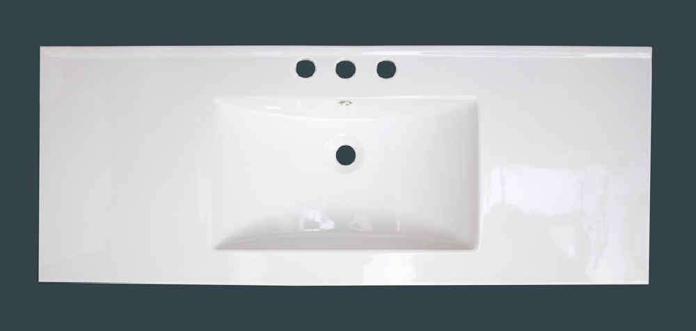 39.75-in. W 3H8-in. Ceramic Top Set In White Color - Overflow Drain Incl.