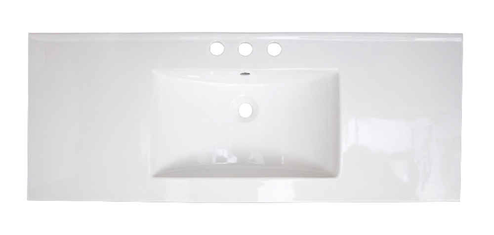 39.75-in. W 3H8-in. Ceramic Top Set In White Color - Overflow Drain Incl.