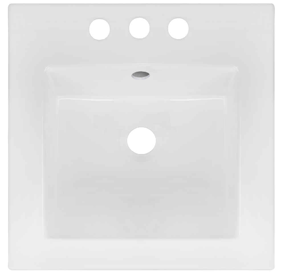 16.5-in. W 3H4-in. Ceramic Top Set In White Color - Overflow Drain Incl.