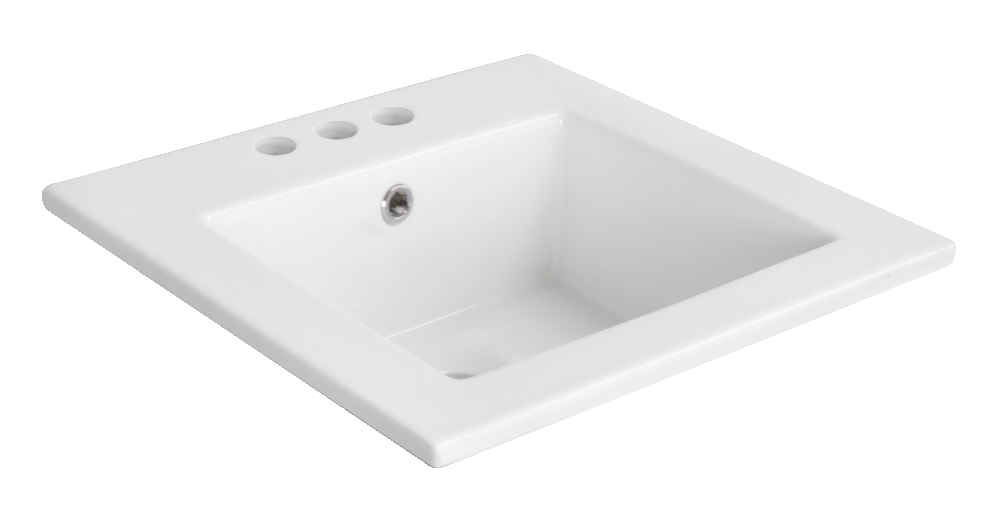 16.5-in. W 3H4-in. Ceramic Top Set In White Color - Overflow Drain Incl.