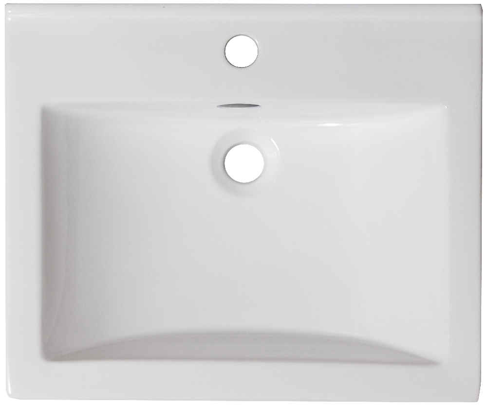 21-in. W 1 Hole Ceramic Top Set In White Color - Overflow Drain Incl.