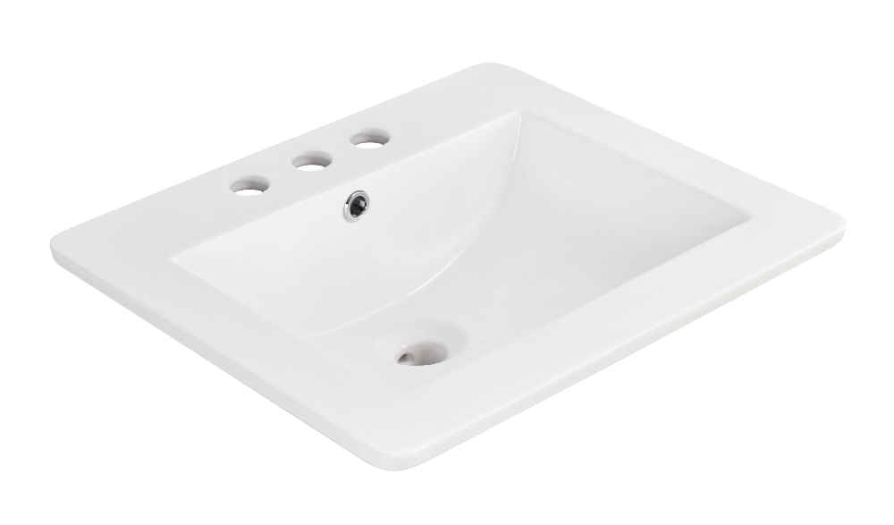 21-in. W 3H4-in. Ceramic Top Set In White Color - Overflow Drain Incl.