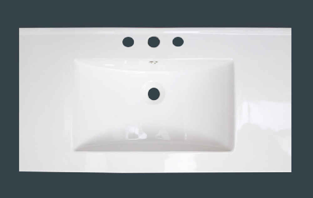 36.75-in. W 3H4-in. Ceramic Top Set In White Color - Overflow Drain Incl.