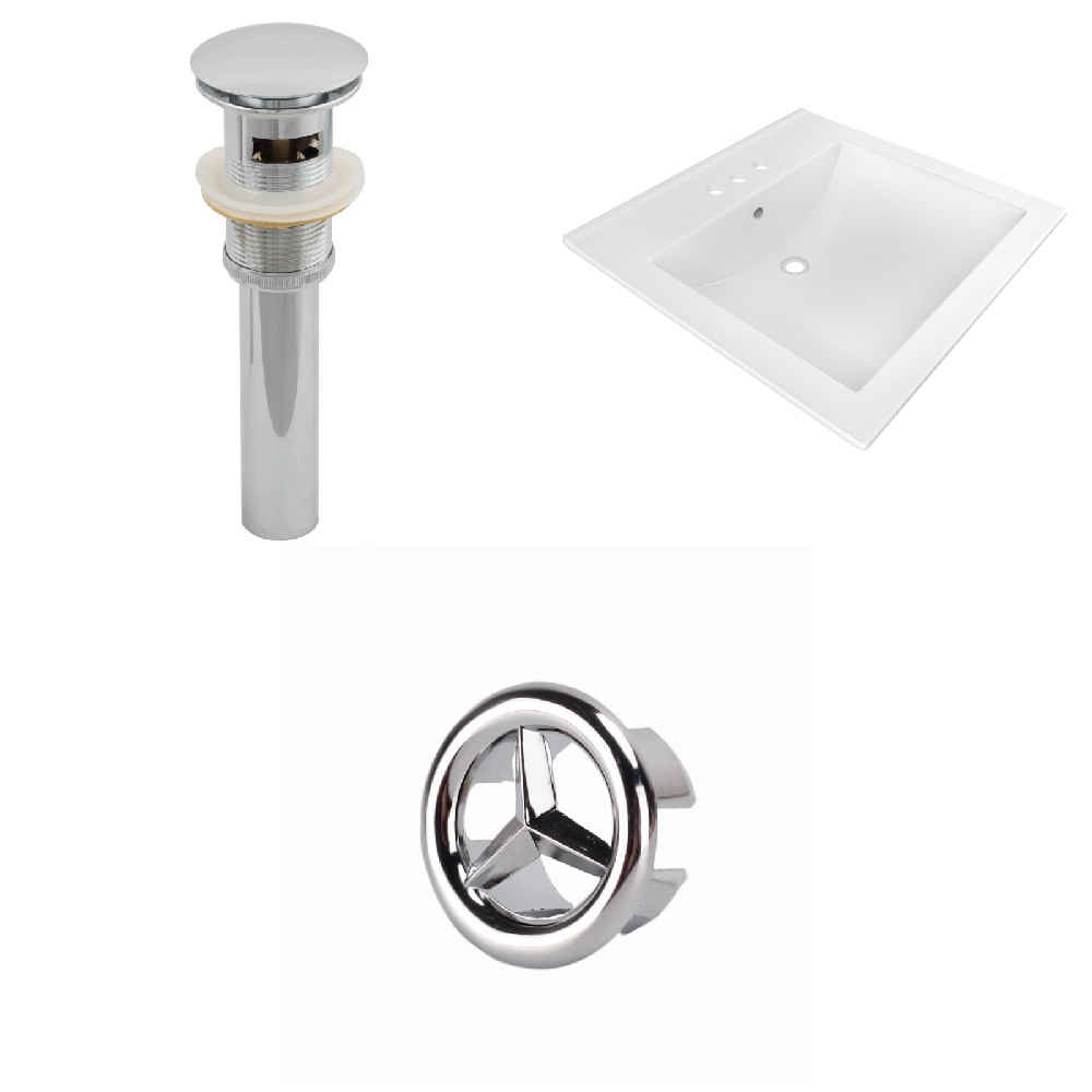 21.5-in. W 3H4-in. Ceramic Top Set In White Color - Overflow Drain Incl.