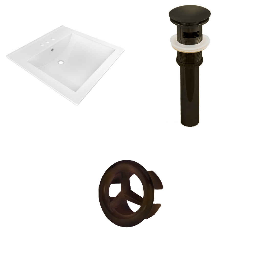 21.5-in. W 3H4-in. Ceramic Top Set In White Color - Overflow Drain Incl.