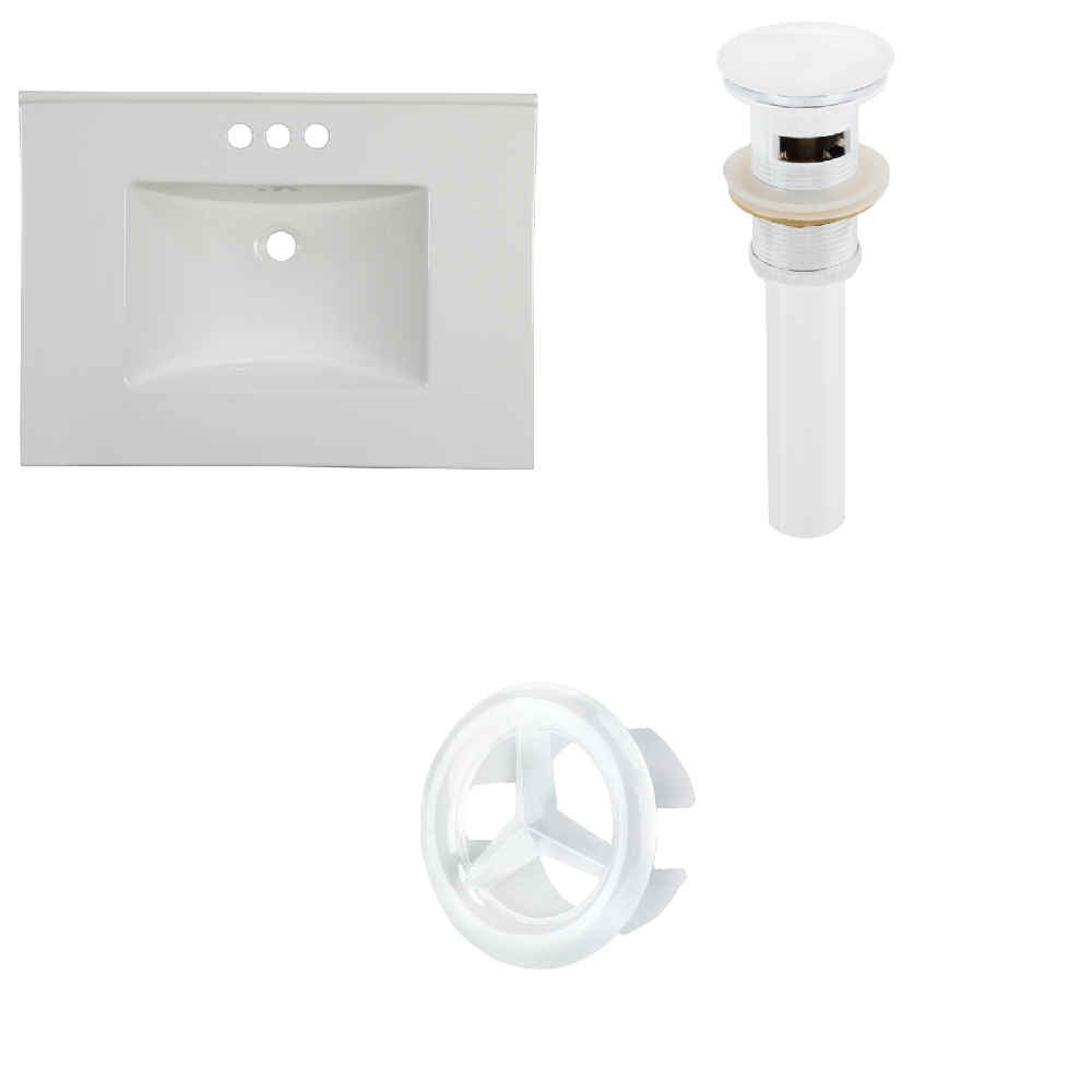 30.75-in. W 3H4-in. Ceramic Top Set In White Color - Overflow Drain Incl.