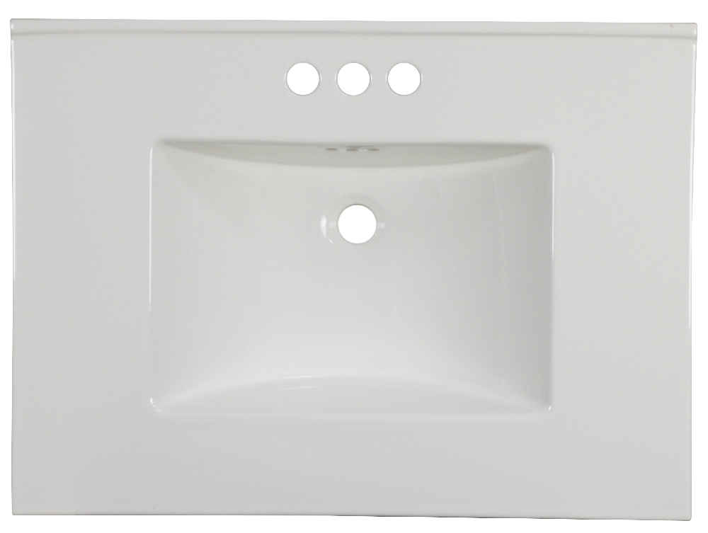 30.75-in. W 3H4-in. Ceramic Top Set In White Color - Overflow Drain Incl.