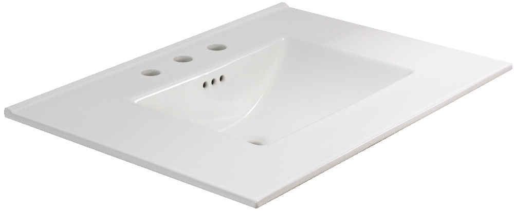 30.75-in. W 3H4-in. Ceramic Top Set In White Color - Overflow Drain Incl.
